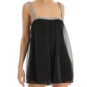 Dove Rhinestone Strap Baby Doll Dress in Black (L61260), Lucy in the Sky